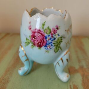 Napcoware Handpainted Floral Egg Footed Trinket Dish